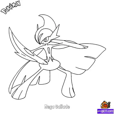 Free printable Mega Gallade Coloring Page - Free Printable Pokemon Coloring Sheets coloring page